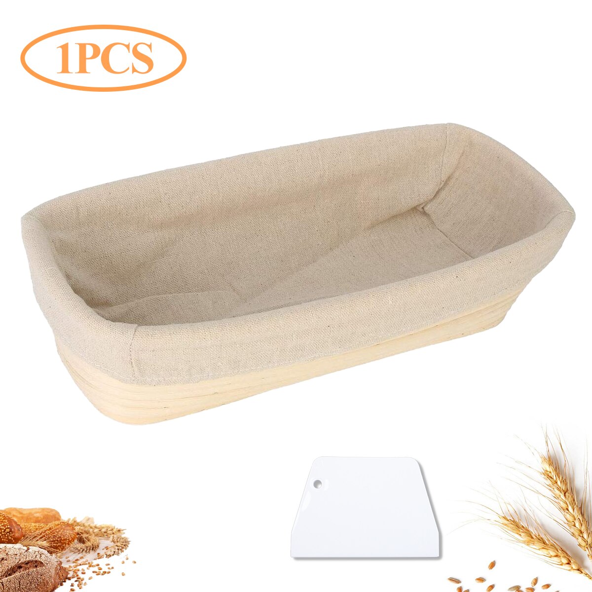 Oval/Round Rattan Bread Proofing Basket With Cover Sourdough Proving Basket Bread Rising Baskets Bakery/Cafe Sales: 1pcs 23x13x6cm