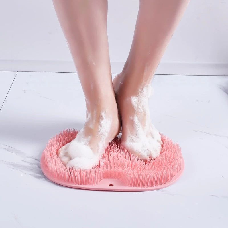 Foot & Back Scrubber Body Shower Brush Reusable Silicone Brush Foot Wash Mat Bathroom Non-slip Bath Mat Foot Anti-slip Mat Bath