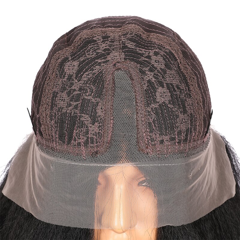 Perruque Lace Front Wig lisse sans colle noire naturelle, 22 pouces, avec Baby Hair, naissance des cheveux naturelle, 180% de densité, , pour femmes