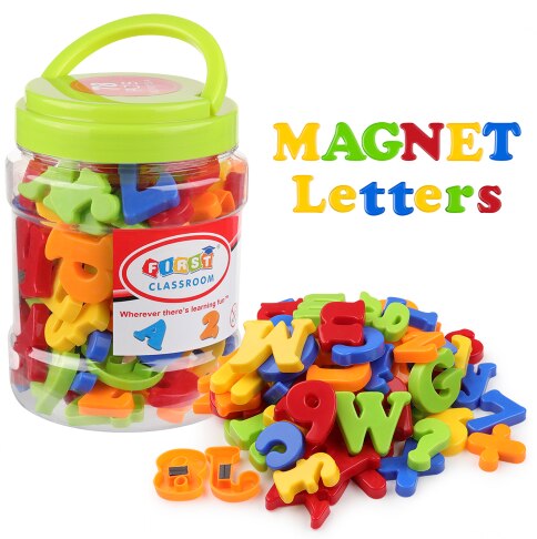 78 Uds letras magnéticas números imanes de abecedario para el refrigerador conjunto de Juguetes Educativos de plástico colorido aprendizaje preescolar conteo ortográfico: Default Title