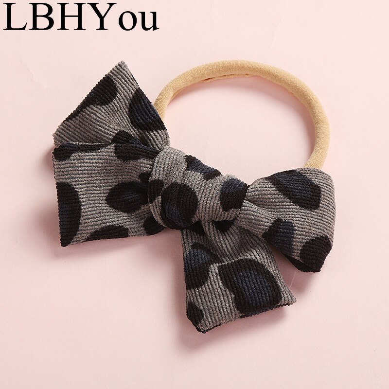 1pc meisjes luipaard corduroy nylon hoofdbanden pasgeboren baby meisjes dunne elastische nylon strikken haarbanden haaraccessoires: 7