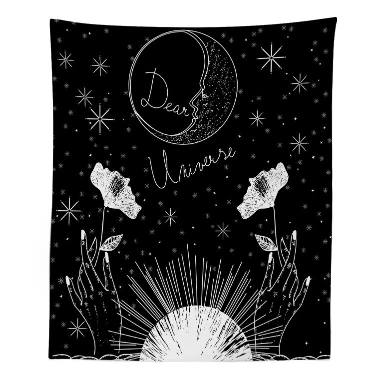 La lune le soleil l'étoile tapisserie tenture murale aspect astrologie tapisserie