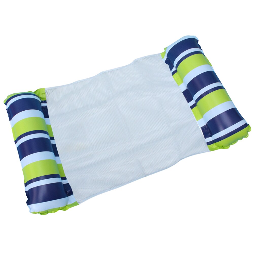 Pvc Water Hangmat Fauteuil Streep Mesh Opblaasbare Drijvende Bed Luchtbed: Dark blue and yellow