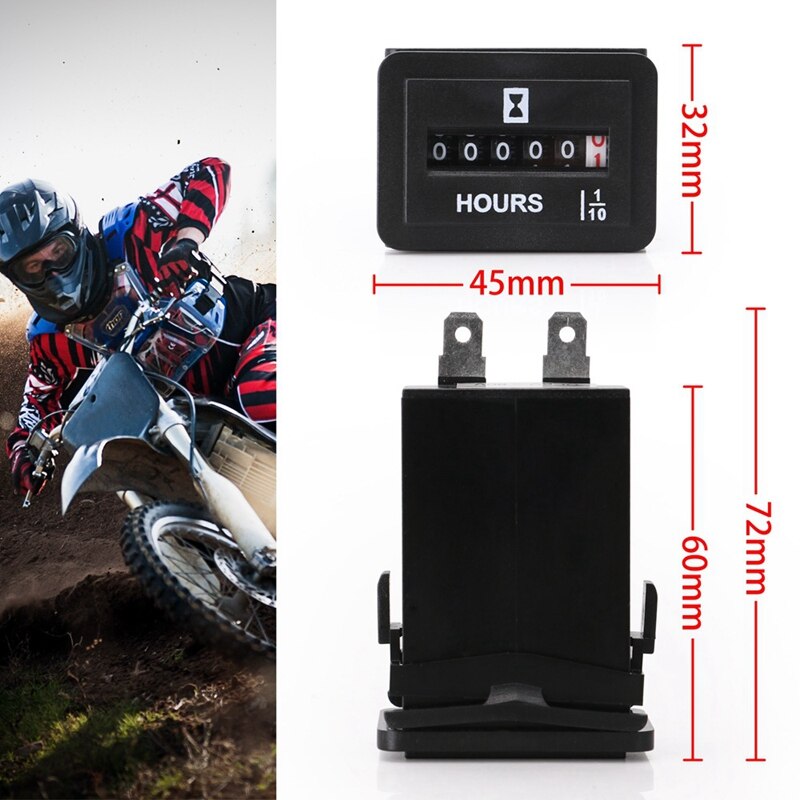 DC 10V-80V Generator Sealed Hour Meter Counter for Boats Trucks Tractors Cars Hourmeter