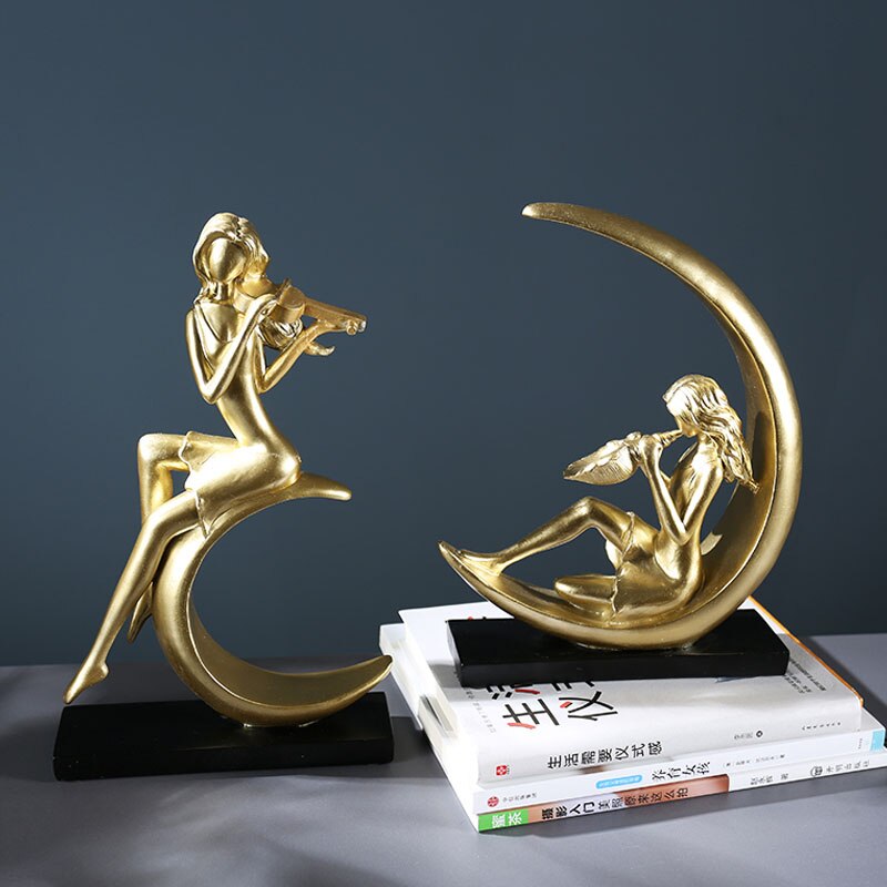 Måne pige figur ballet danser statue stue tv kabinet dekoration ornamenter fødselsdag artware hjem indretning figurer