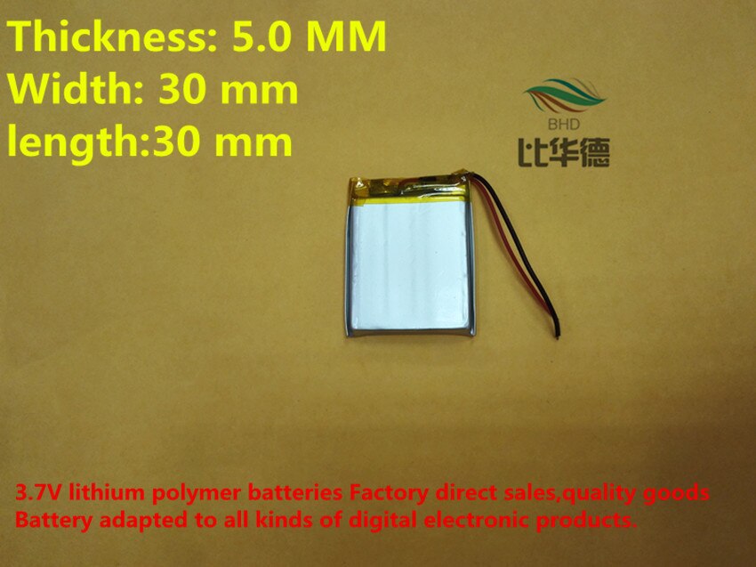 Polymeer lithium-ion batterij 450 MAH 3.7 V, 503030 053030 CE FCC ROHS MSDS certificering