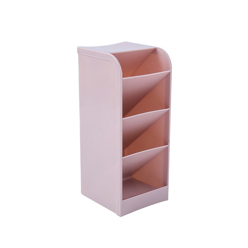 4 Grid Sub-grid Plastic Desk Organizer Desktop Office Pen Pencil Holder Makeup Storage Stationery Desk Container A4: Pink