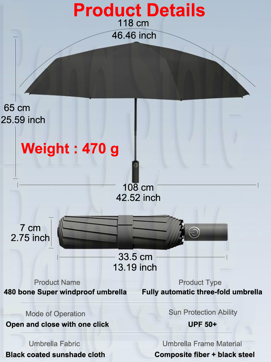 480 Knochen, Super winddichter Regenschirm, Allwetter-Regenschirme, große Größe, automatischer Geschäft-Regenschirm für Herren, UV-Schutz, Damen-Sonnenschirm