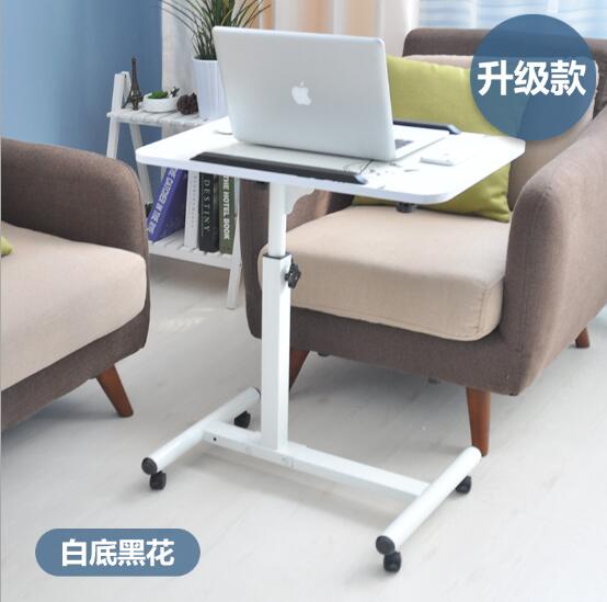 Movable Computer Desk Adjustable Laptop Desk Lazy Desk Bedside Lifting Table For Bed Sofa: Upgrade M White