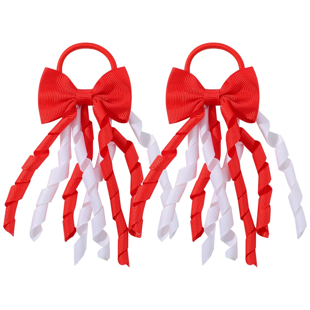 BABY BOWS Baby Meisjes Haarbanden Strikken 3 Inch Grosgrain Lint Krullend Korker Haarelastiekjes Elastische Kleurrijke Kinderen Haarband: green
