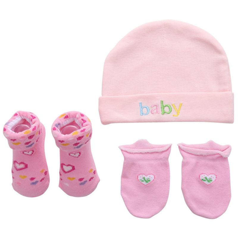 0-12M Fall Winter Baby Hat and Mittens Girl Boy Cap Socks Comfy Infant Hat & Gloves Cotton Toddler Newborn Baby Accessorise