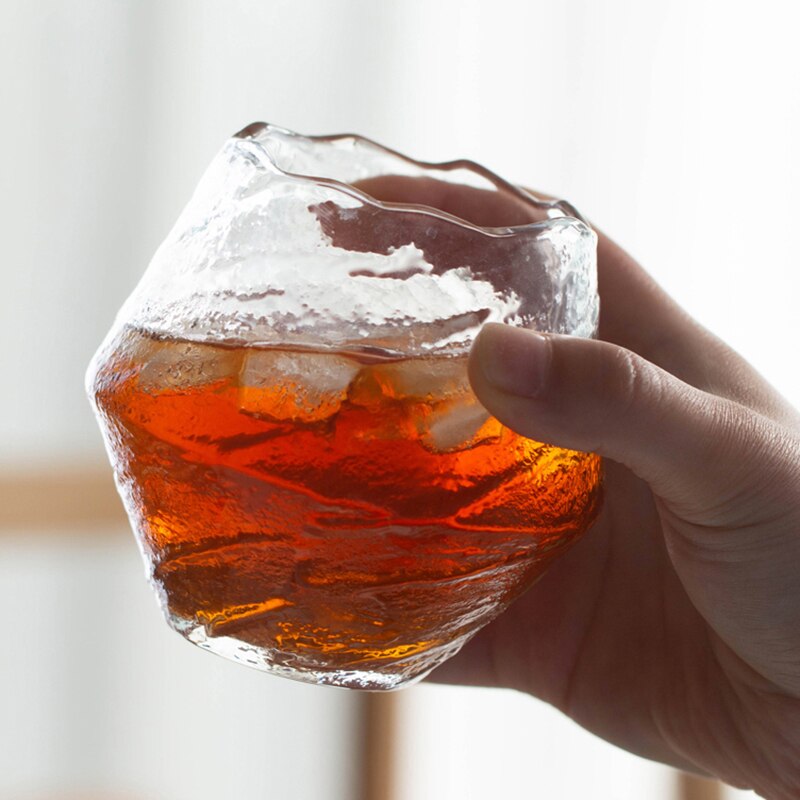 Japanskt handgjort hamrat whiskyglas värmebeständigt juice kopp sprit whisky kristallvin glas fping