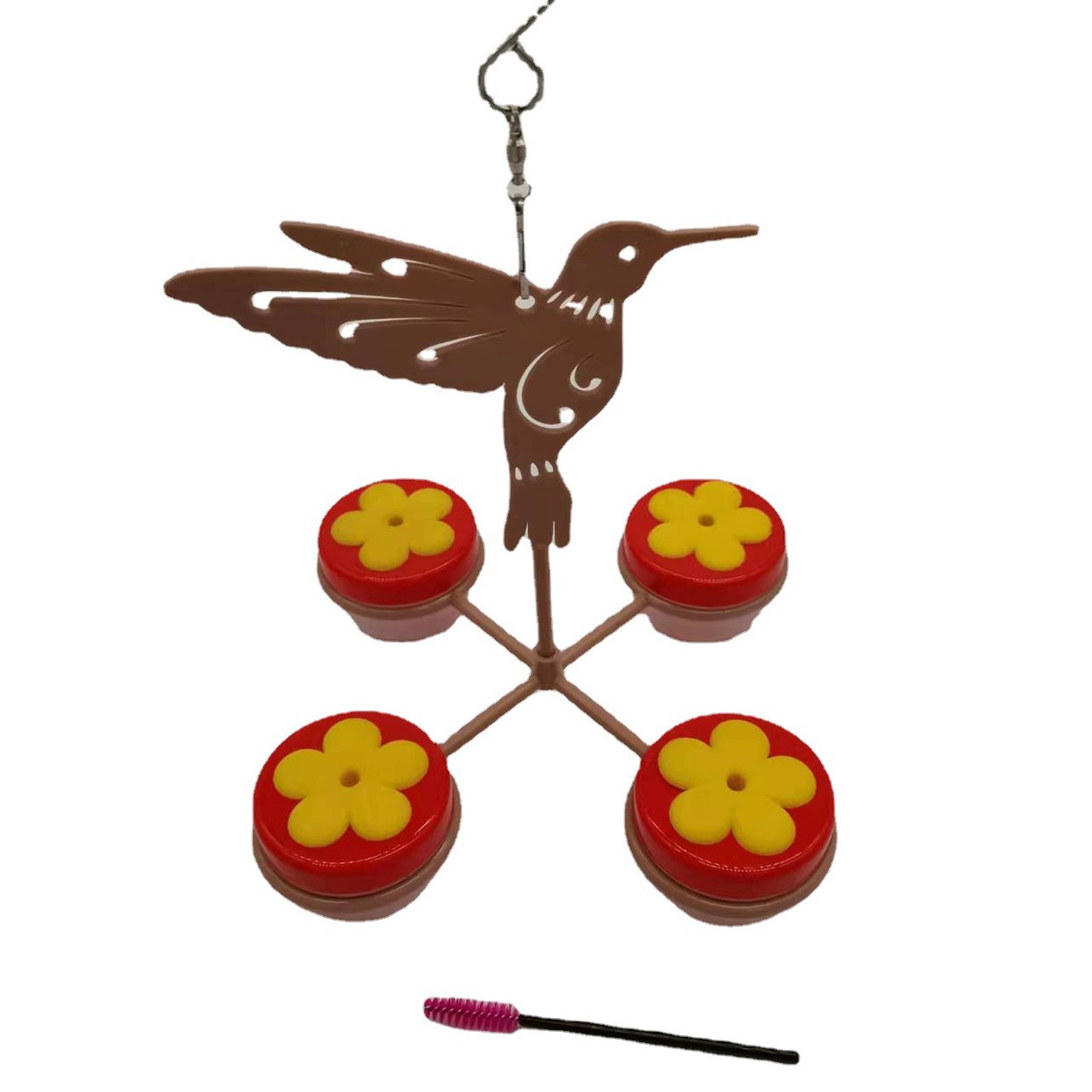 4 Feeding Ports Outdoor Feed Bird Tool Lightweight Durable Hanging Lazy Automatic Garden Bird Feeder