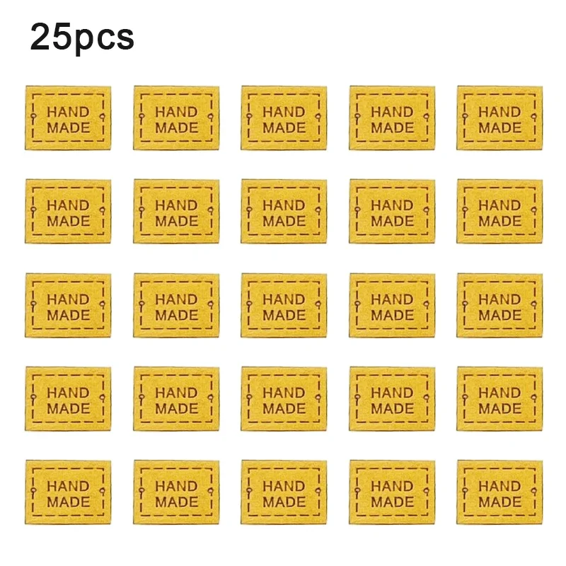 25/50pcs PU Leather Labels Tags Small Handmade Labels DIY Clothes Hats Bags Hand Made Label Sewing Tags Sewing Accessories Tools: Antique Copper