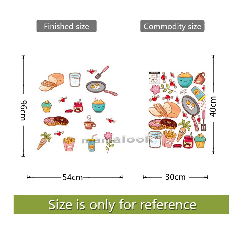 Cartoon Cabinet Stickers Removable Self Adhesive Food Fruit Art Mural Decorative Stickers Drawer Shelf Liner Home Kitchen Decor