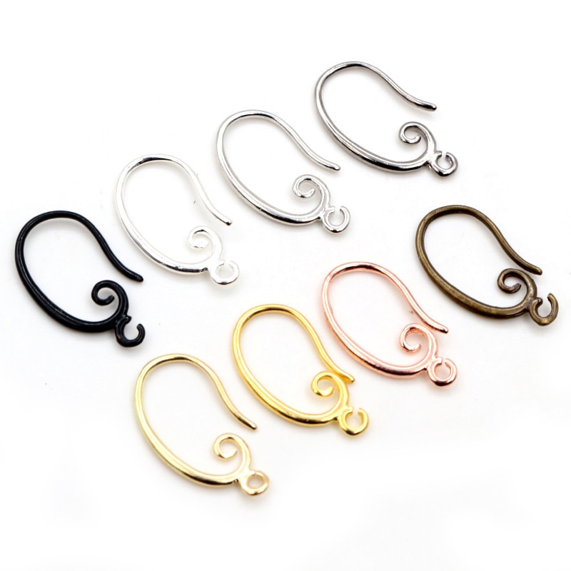 10Pcs 19X11Mm Klassieke 8 Kleuren Plated Messing Franse Earring Haken Draad Instellingen Base Instellingen hele