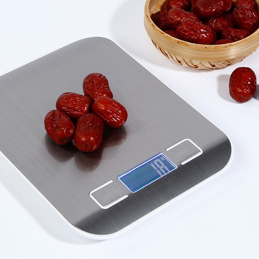 Multifunctional LED Digital Food Scale 10KG Stainless Steel Electronic Scales Portable Kitchen Vegetables Weight Balance