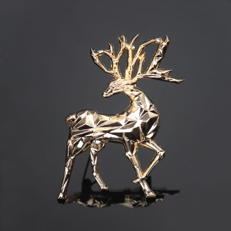 Broche cerf doré pour noël, mignon et exquis, accessoires polyvalents, pour hommes et femmes