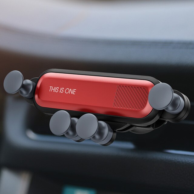Zwaartekracht auto telefoonhouder auto ventilatierooster clip houder mobiele telefoonhouder gps houder standaard beugel auto accessoires telefoonhouder auto: Rood