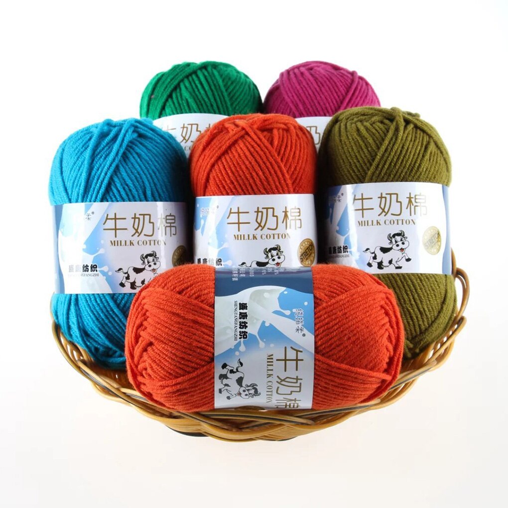 7 Shares Multi Color Cotton Silk Knitting Yarn Soft Warm Baby Yarn For Hand Knitting Thread Supplies