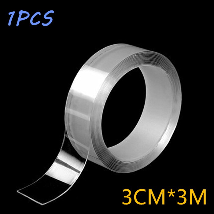 Ruban adhésif Double face réutilisable, 1/3/5M, sans Trace, étanche, multifonction, nettoyable: 3M 3cm 1PCS