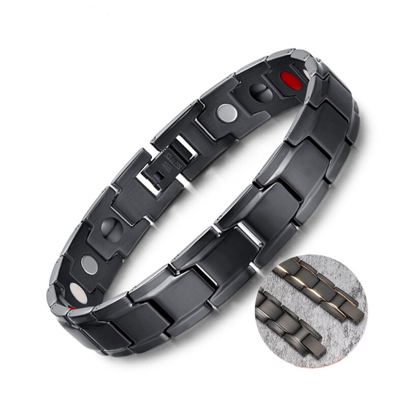 Reloj de pulsera magnético para hombre, pulsera clásica de acero de titanio antironquidos, para el cuidado de la salud, Anti ronquidos, para dormir y Roncar: 02