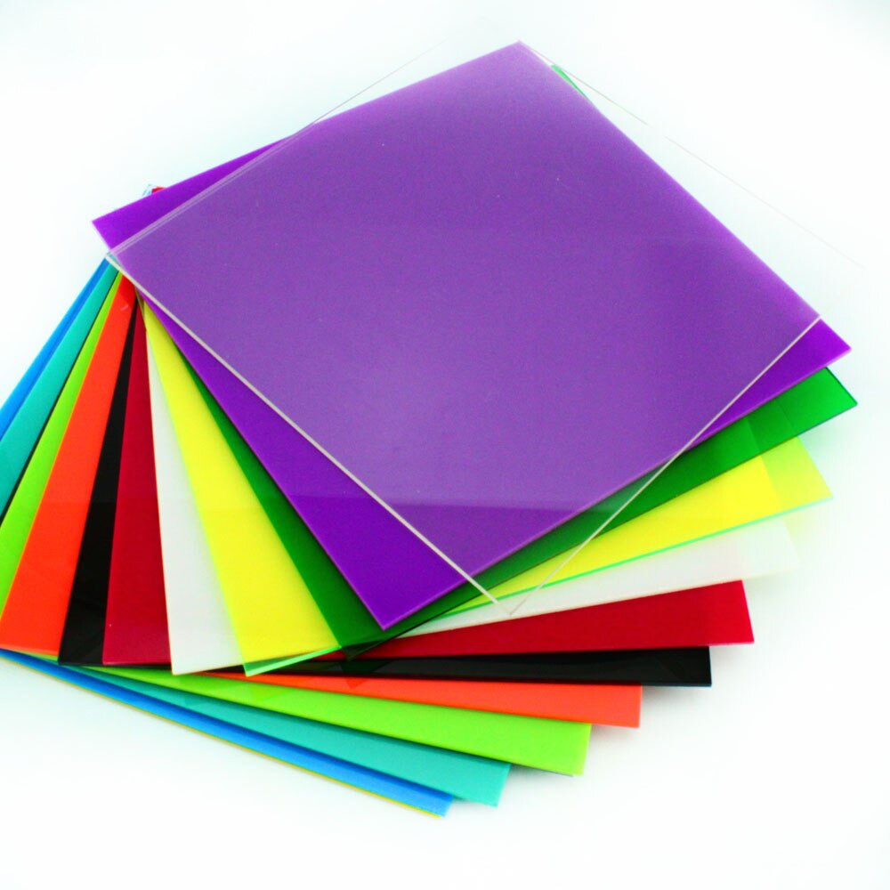 20 * 20cm- farvet akrylplade plexiglasplade plastpladeforbrugsmaterialer gør-det-selv-modelmateriale flere farver