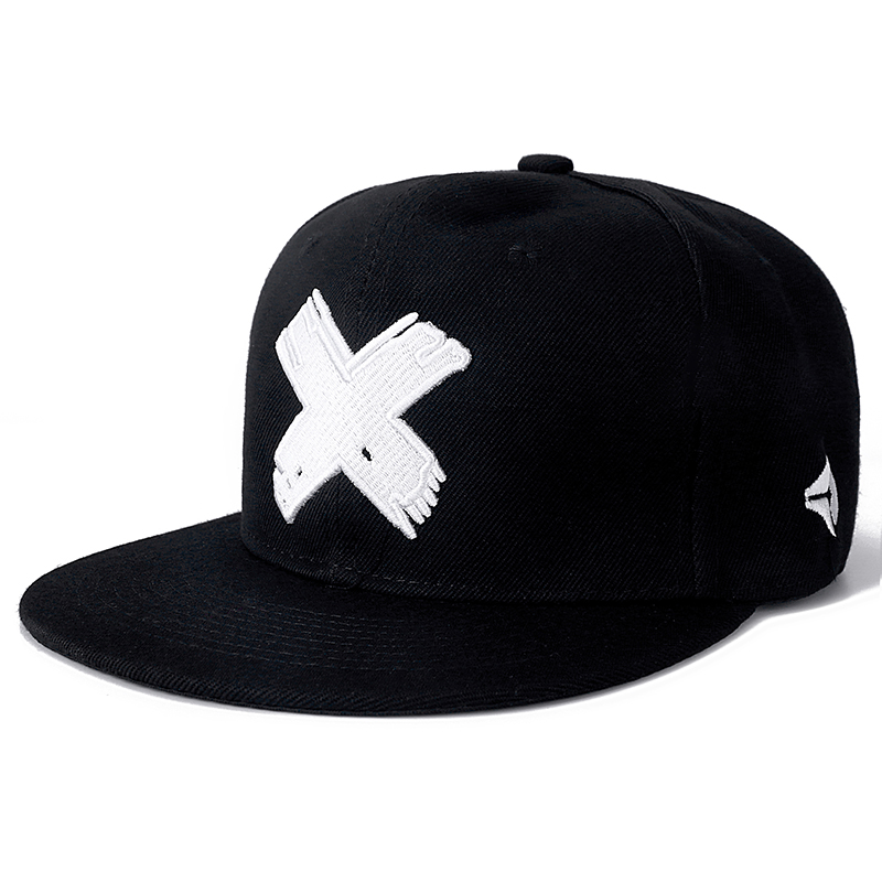 Brand letter x snapback cap bomuld baseball cap til mænd kvinder justerbar hip hop far hat bone garros: Hvid