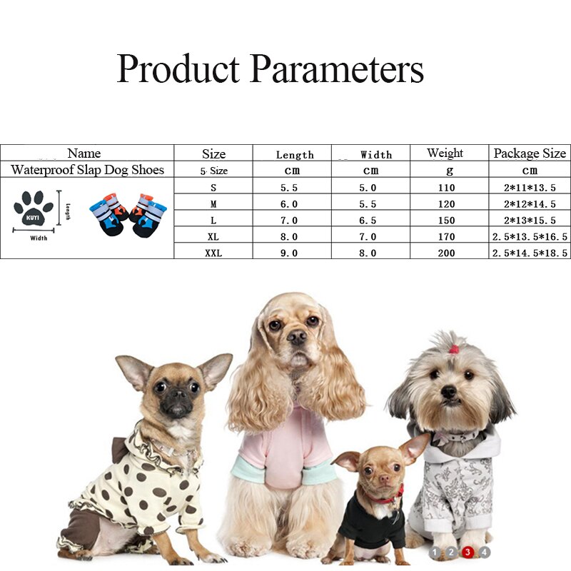 4 stuks antislip waterdichte hondenschoenen winter sneeuw hondenlaarzen sokken warme beschermende honden regenlaarzen huisdier schoenen hoezen