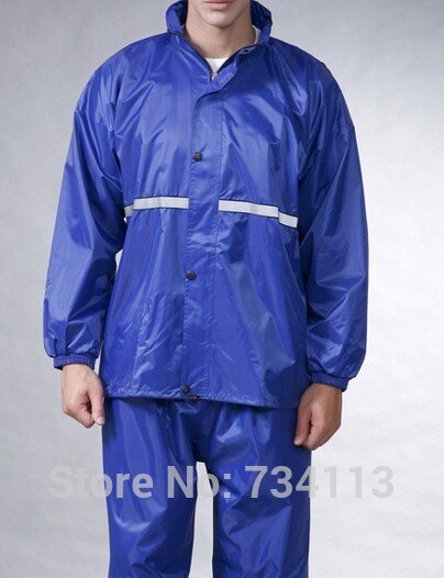 Regenjas pak mannen en vrouwen Regenbroek Pak Fietsen [Split] Waterdichte Regenkleding poncho voor regen motorfiets waterdicht: BLUE / XXXL