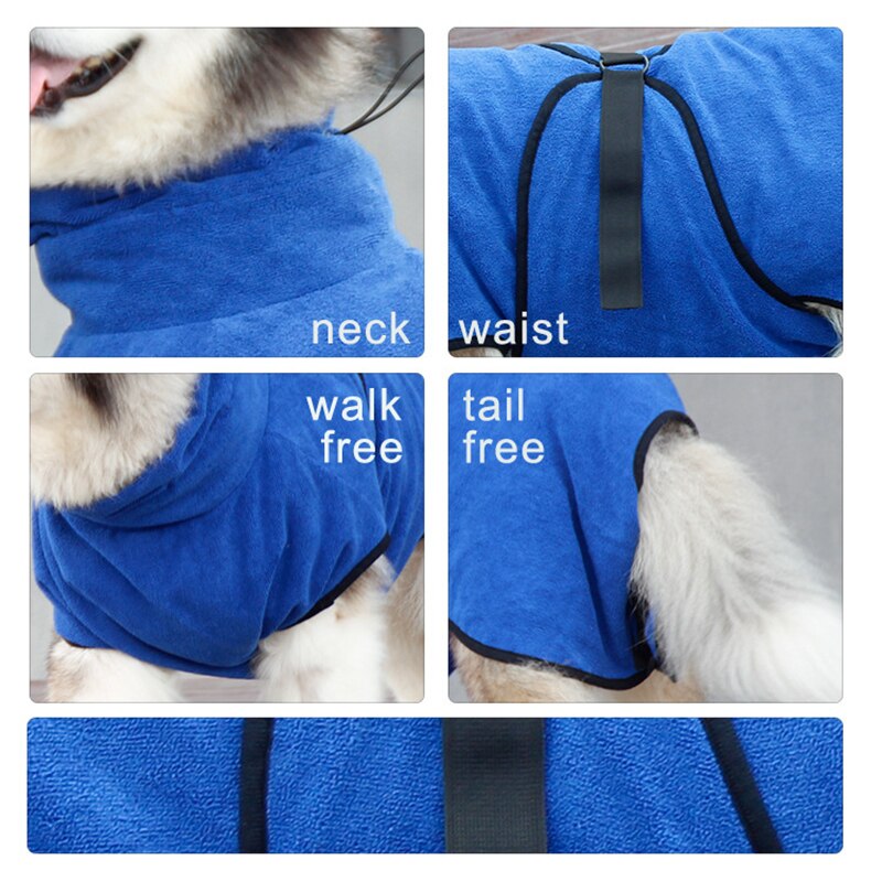 Serviettes de bain absorbantes pour chiens et chats, peignoir à la en fibres ultrafines, serviette de bain à séchage rapide, vêtements d'essuyage pour animaux de compagnie, fournitures pour animaux de compagnie,