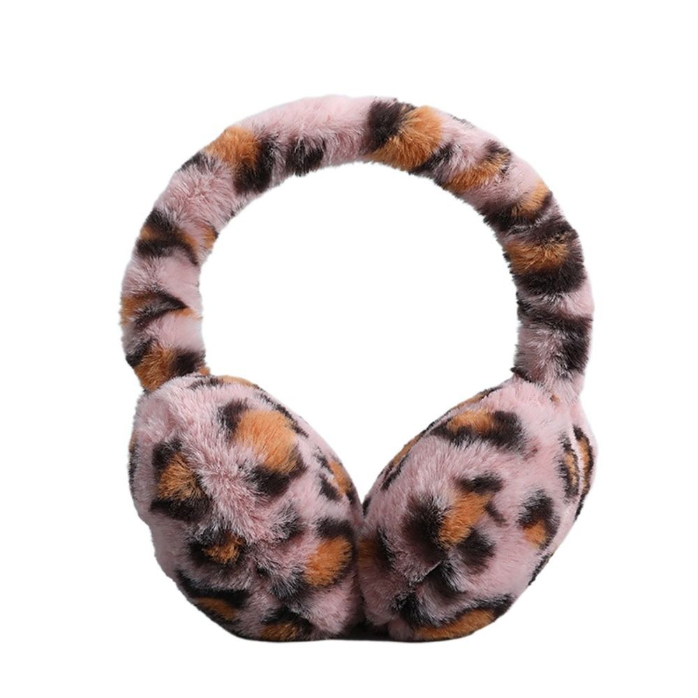 Plysch öronvärmare vinter mjukt öronskydd utomhus vikbara öronkåpor kvinnor män öronlappar leopardmönster öronkåpor 4 färger