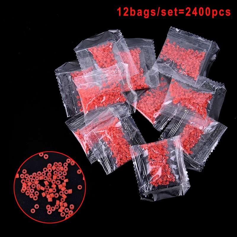 12 Zakken/2400 Stuks Vis Visgerei Rubber Bands Voor Vissen Bloodworm Aas Granulator Aas Rode Vissen Accessoires