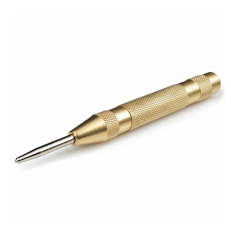 5'' Automatic Center Pin Punch Spring Loaded Marking Starting Hole Tool Gold 28TC