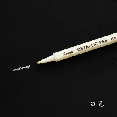 10 Kleuren Set Tekenen Schilderen Marker Pennen Metallic Pen Voor Zwart Papier Glas Hout Kunst Schoolbenodigdheden Briefpapier Handtekening Pen: White 10 Pcs