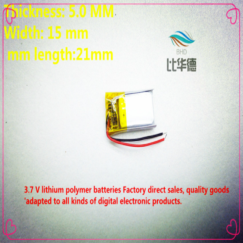 )(2pieces/lot) 501521 3.7V 110mah lithium- polymer battery goods of ROHS certification authority