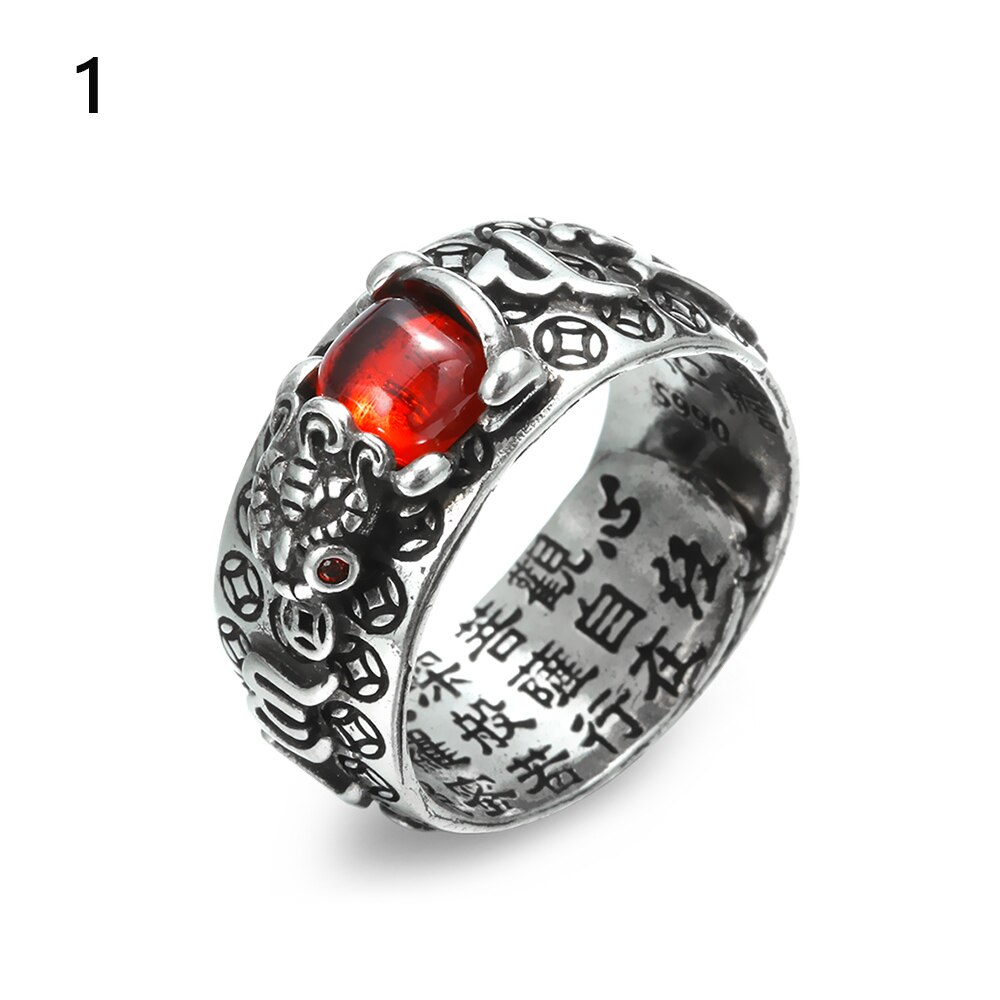 Vintage Pixiu Charms Ring Unisex Adjustable Women Men Feng Shui Jewelry Amulet Protection Wealth Buddhist Retro Rings: 01