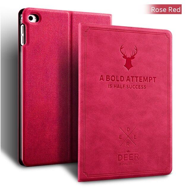 Case for iPad Mini 5 Magnetic Flip Stand Protective Shell Smart Cover PU Leather Case for iPad Mini 4 Mini 5 7.9 inch Funda: Rose Red