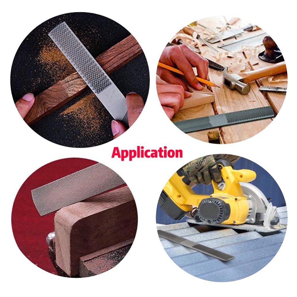 4 in 1 Wood Carving File Flat Half Round Filling Needle Microtech Woodworking Tool