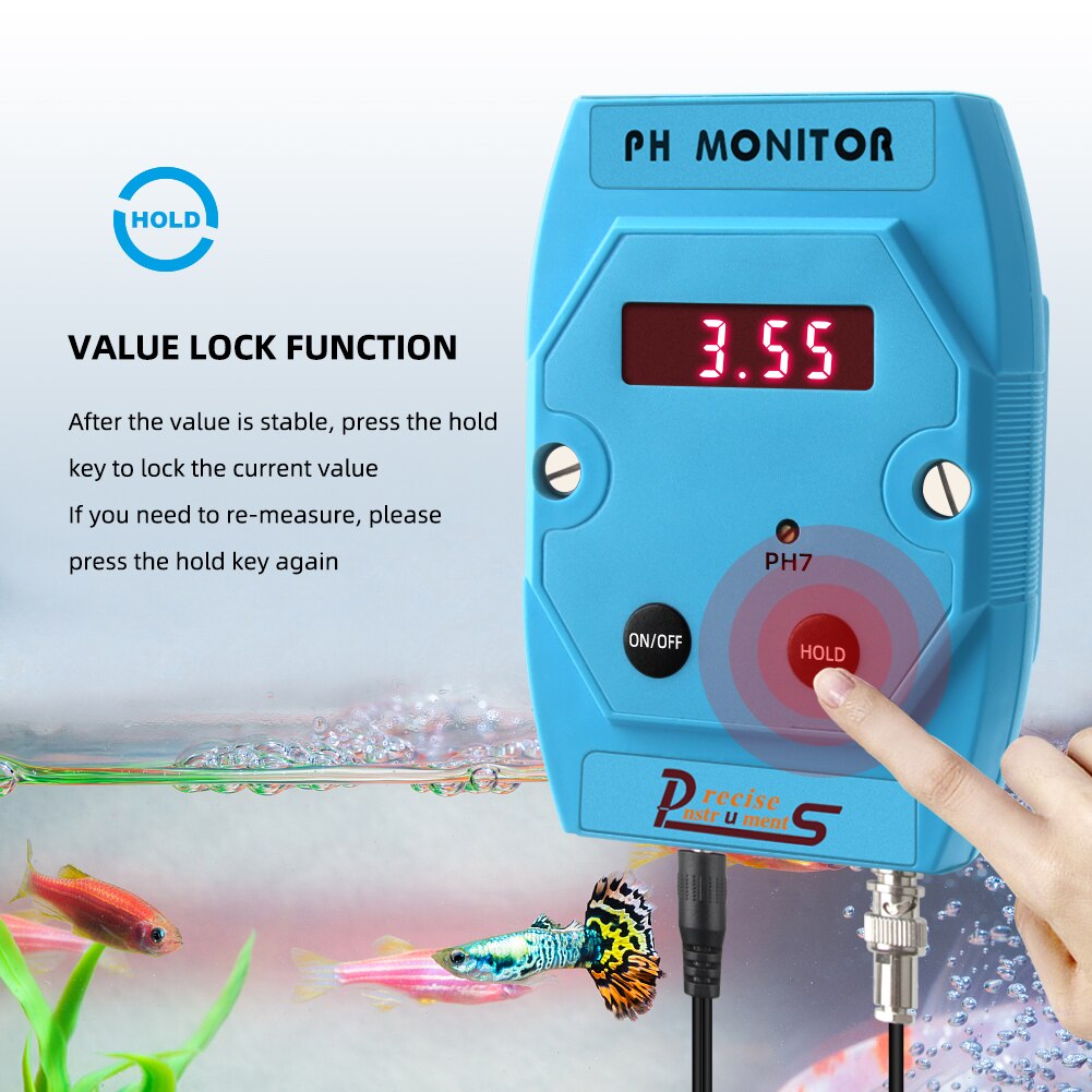 Yieryi Digital PH-025N PH Meter ATC Online PH Tester High Precision Water Tester for Swimming Pool Aquarium Laboratory