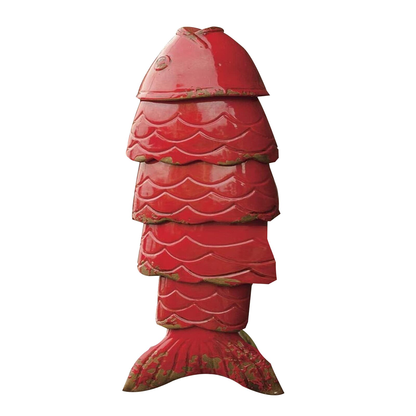 Carillón de viento de pez Koi de colores, carrillón de viento de resina para exteriores, colgante, de Navidad, decoración de jardín: Rojo