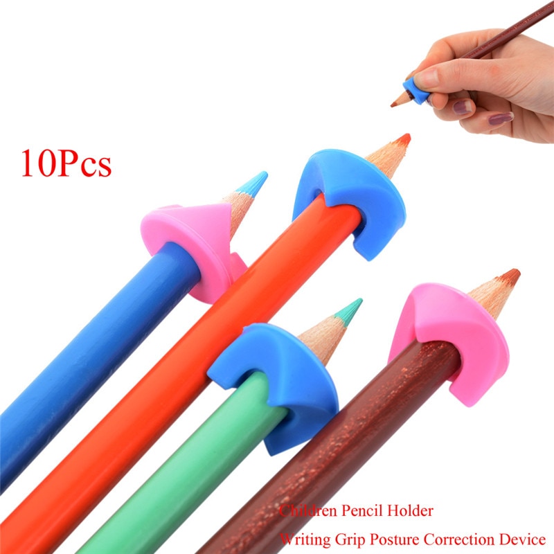 10 Pcs Pencil Grips Silicone Children Pencil Holder school supplie pen writing grip posture correction device