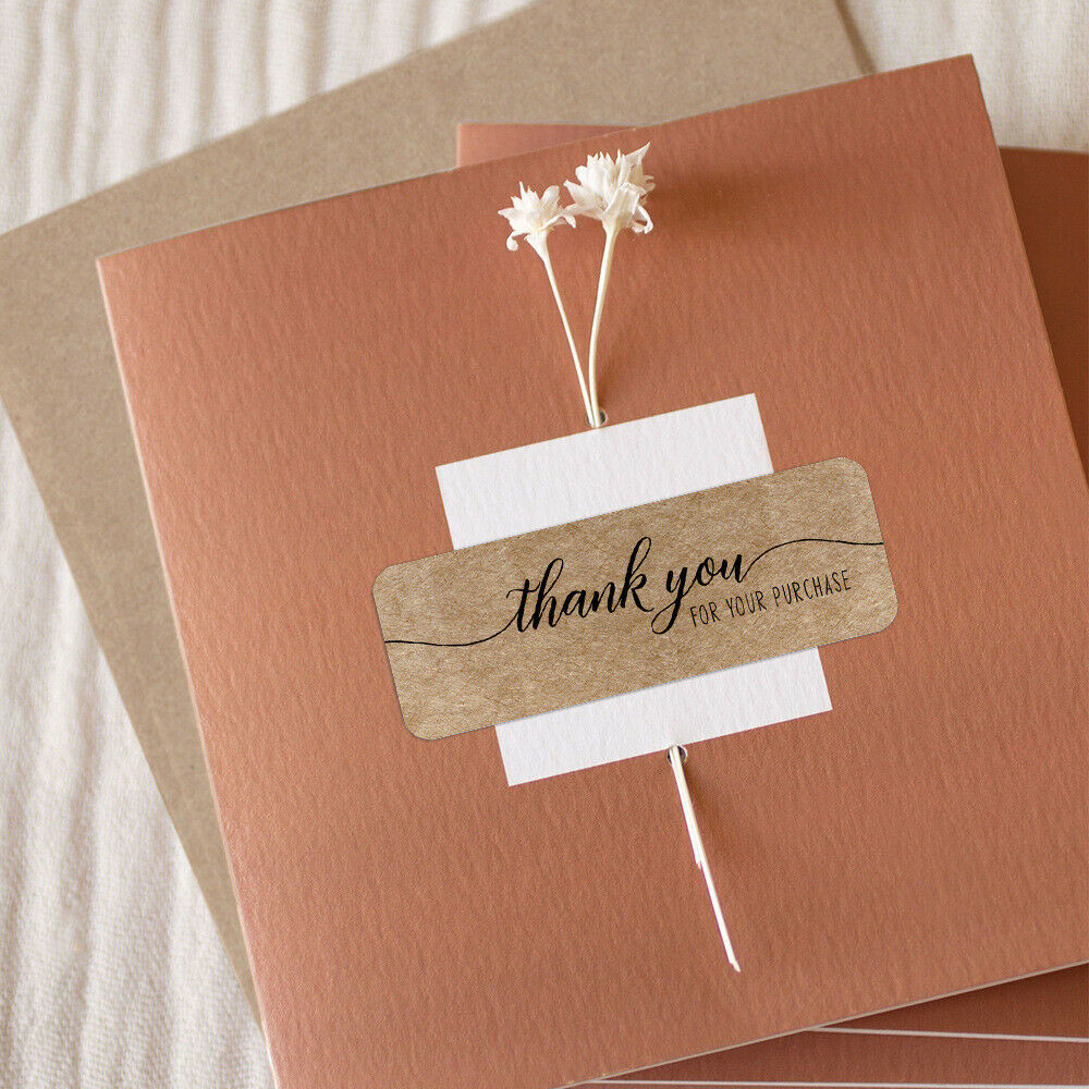 120Pcs Thank you fou your order sticker Kraft paper Handmade decor labels Thank You Stickers Envelope Sealing Stationery Supply