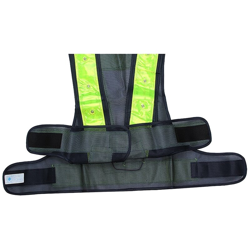 Chaleco de Seguridad 16 LEDs Chaleco de tráfico exterior ropa de advertencia de seguridad nocturna (sin baterías)