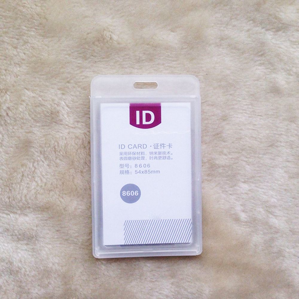 Vandtæt gennemsigtig pvc kortholder holdbar hård plast id badge holder medarbejder navneskilt: Hvid
