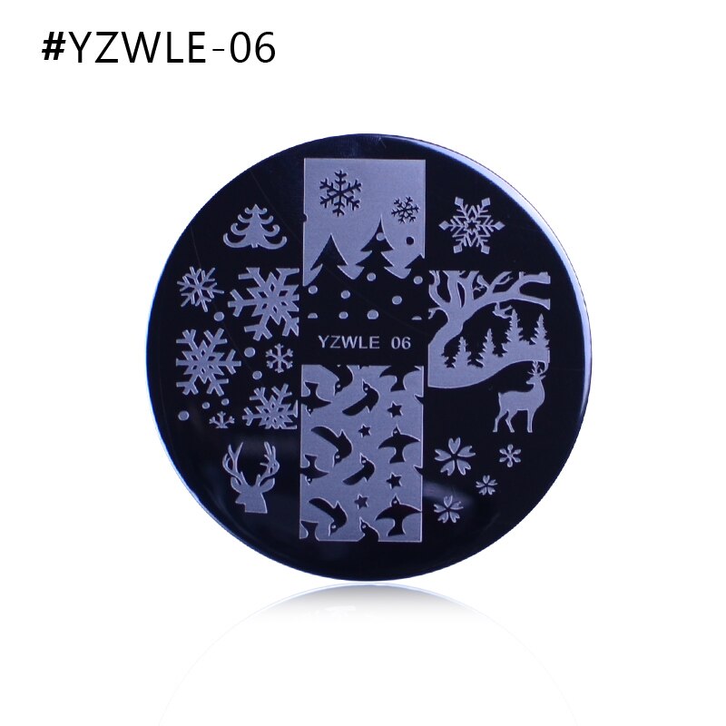 Christmas Nail Stamping Plates Nail Stamp Polish Image Nail Art Image 55mm Stamp Stamping Manicure Template Tools: YZWLE-06