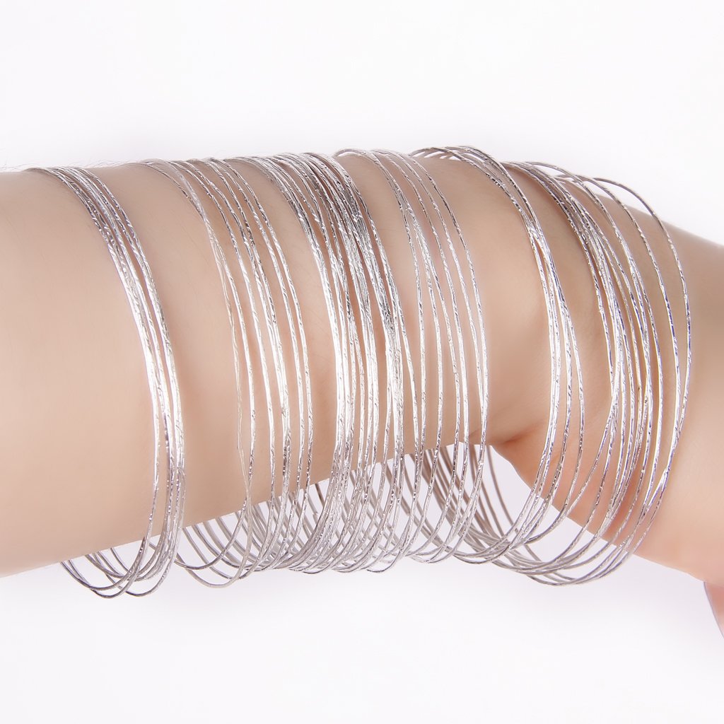 50 Pcs Silver Color Thin Hoop Cuff Bracelets Bangles For Women Hiphop Pulseiras Argola Wristband Pulseras Mujer Moda Accessories