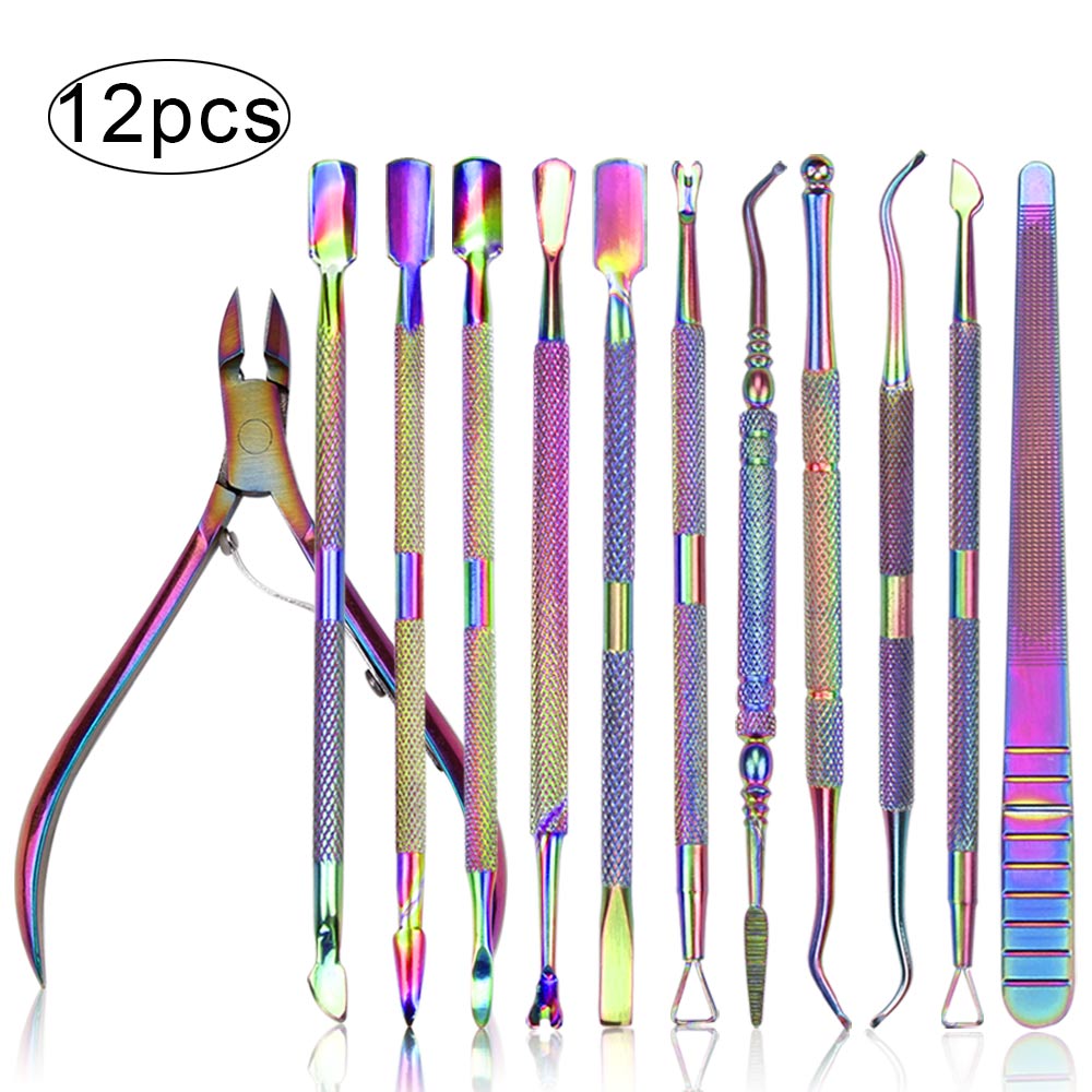 Cuticle Cutters Manicure Nails Scissors Stainless Steel Nipper Dead Skin UV Gel Remover Trimming Nail Art Scissors: 12pcs