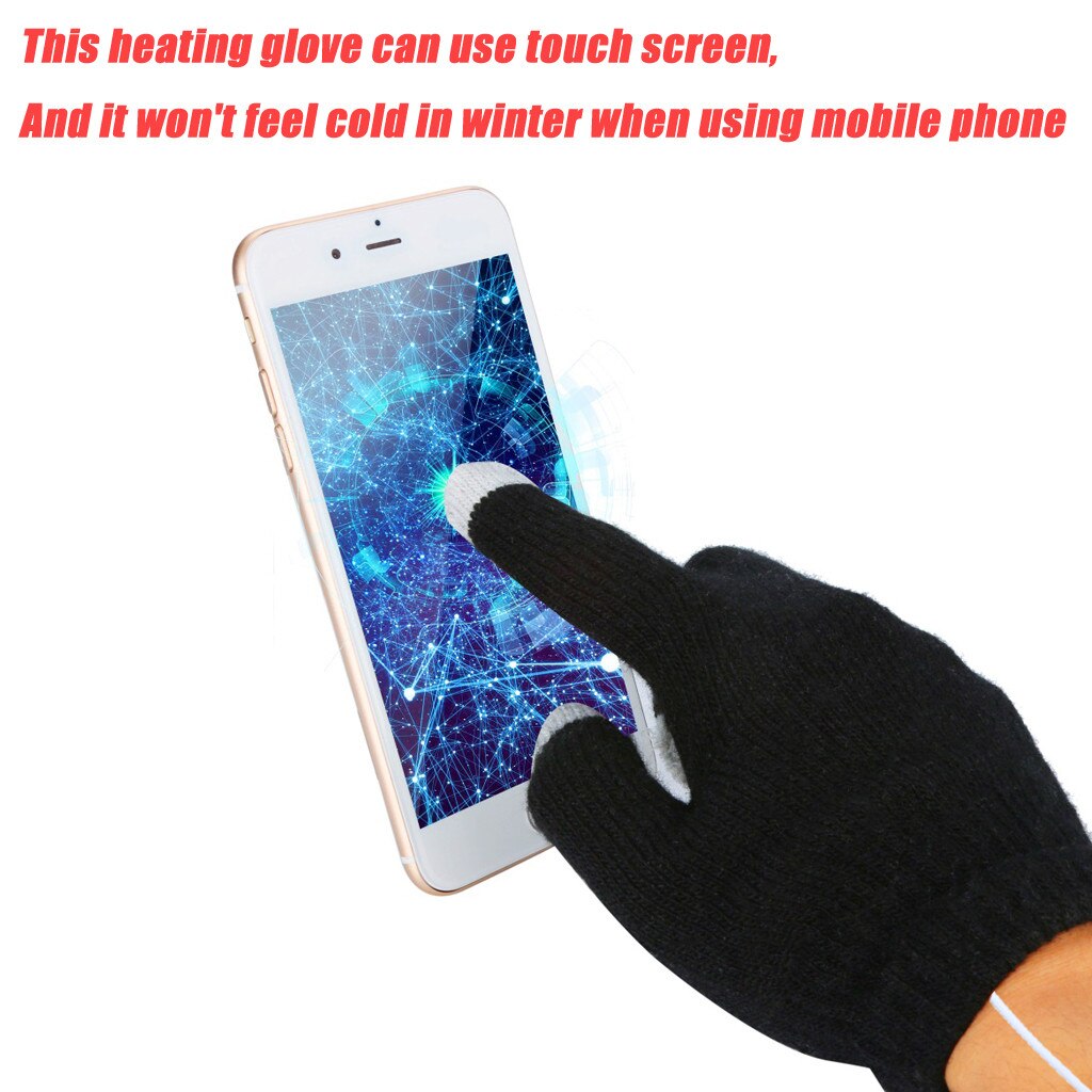 #40 Usb Warme Hand Verwarming Handschoenen Touch Screen Outdoor Sport Mannen Constante Temperatuur Draagbare Zachte Wearable Winter Handschoen