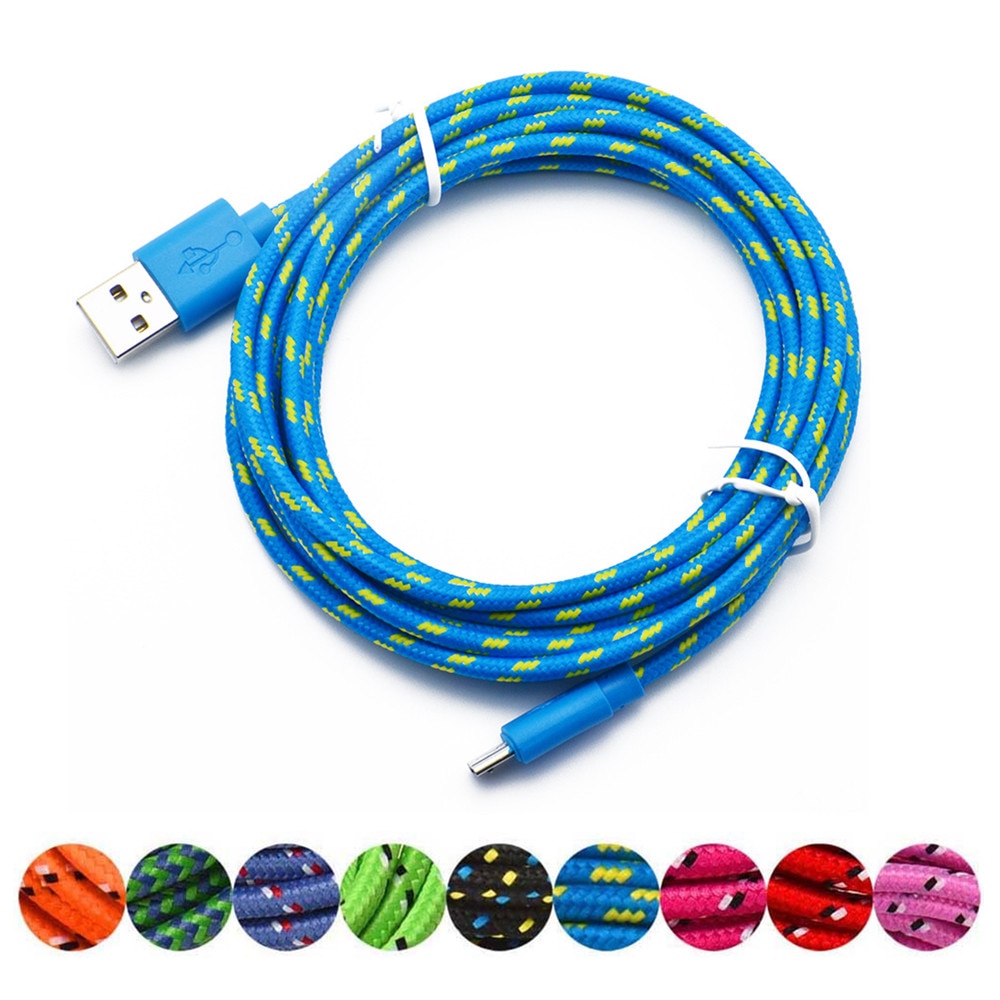 Micro Usb Snoep Kabels Voor Micro Usb Opladen Lader 1M Kabel Nylon Opladen Data Transfer Cord Voor Andriod Voor huawei Xiaomi